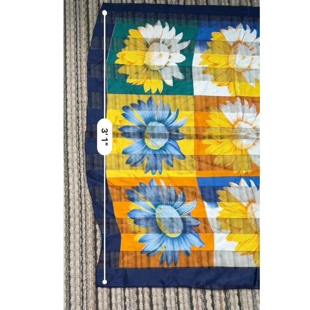 Sunflower‎ Floral Fashion Scarf Satin 3'x3'